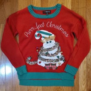 Cat ugly Christmas sweater